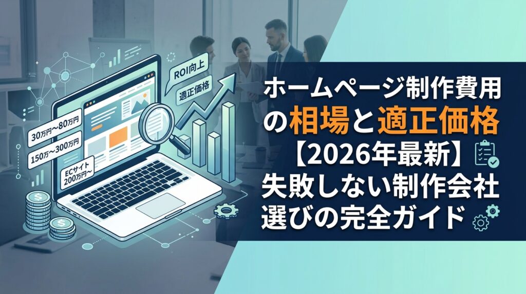 ホームページ制作費用の相場と適正価格【2026年最新】失敗しない制作会社選びの完全ガイド