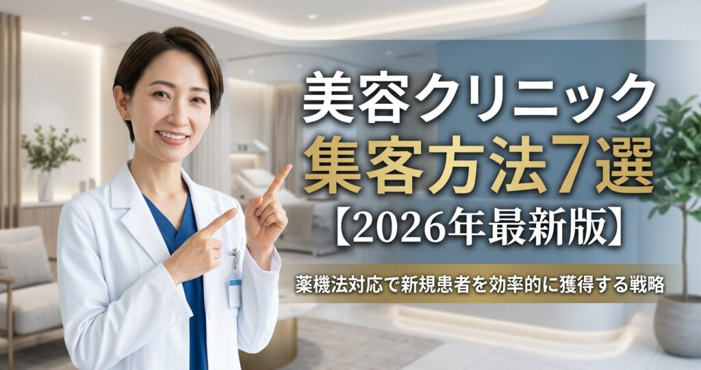 美容クリニック集客方法7選【2026年最新版】薬機法対応で新規患者を効率的に獲得する戦略