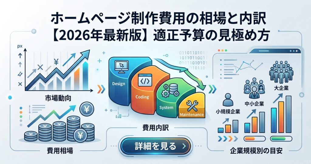 ホームページ制作費用の相場と内訳【2026年最新版】適正予算の見極め方
