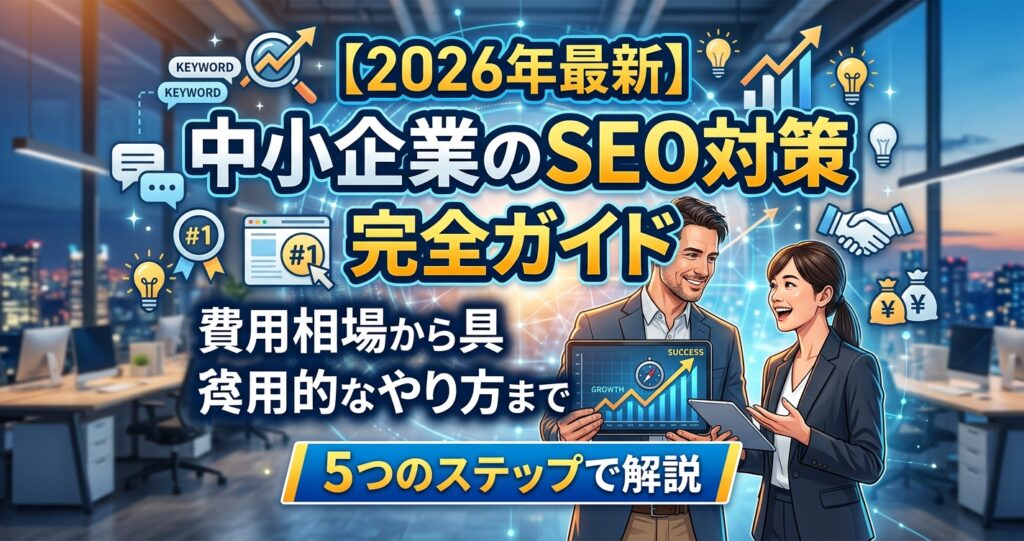 【2026年最新】中小企業のSEO対策完全ガイド｜費用相場から具体的なやり方まで5つのステップで解説