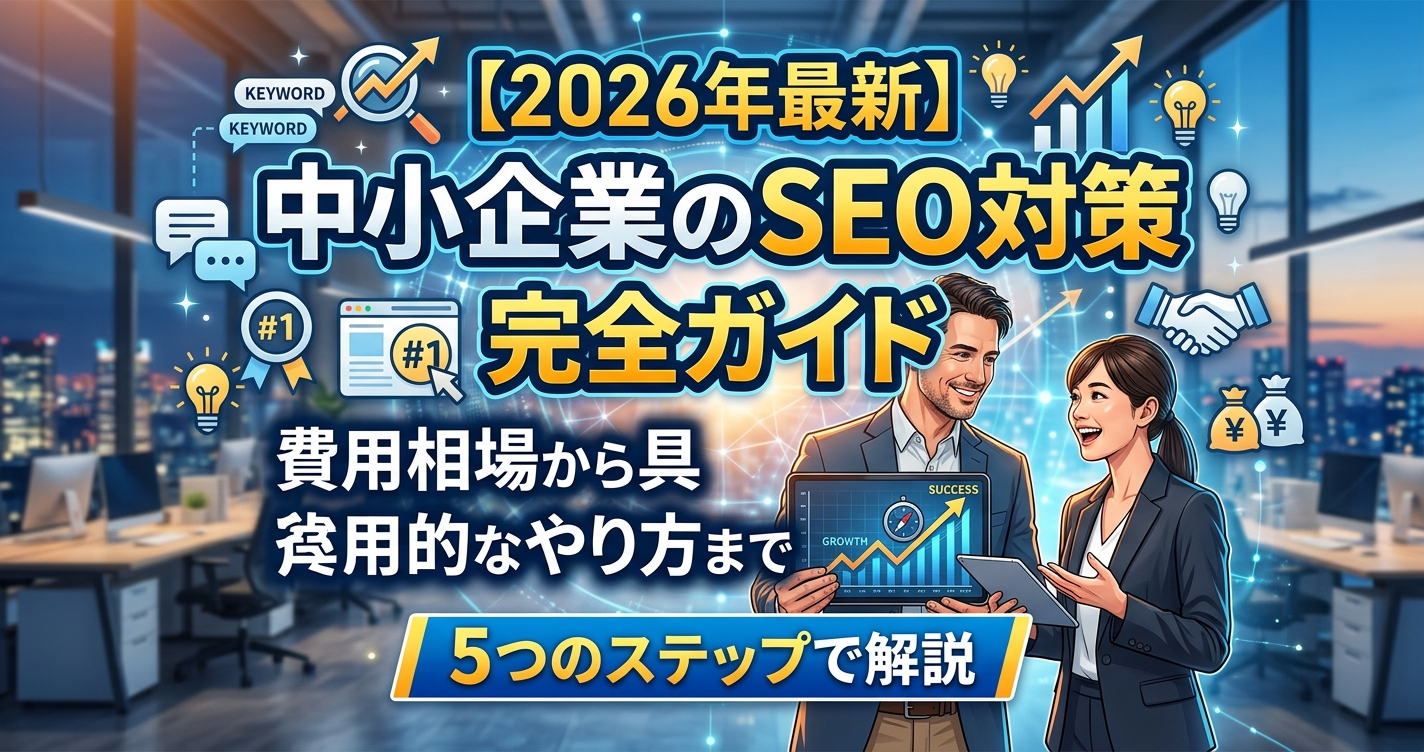 【2026年最新】中小企業のSEO対策完全ガイド｜費用相場から具体的なやり方まで5つのステップで解説