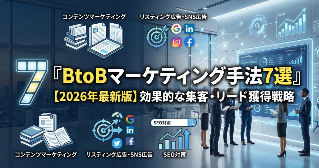 BtoBマーケティング手法7選【2026年最新版】効果的な集客・リード獲得戦略
