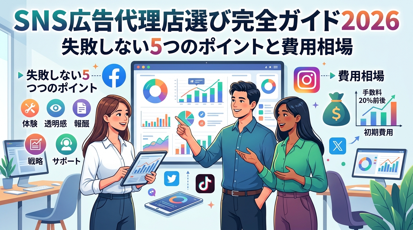 SNS広告代理店選び完全ガイド2026｜失敗しない5つのポイントと費用相場