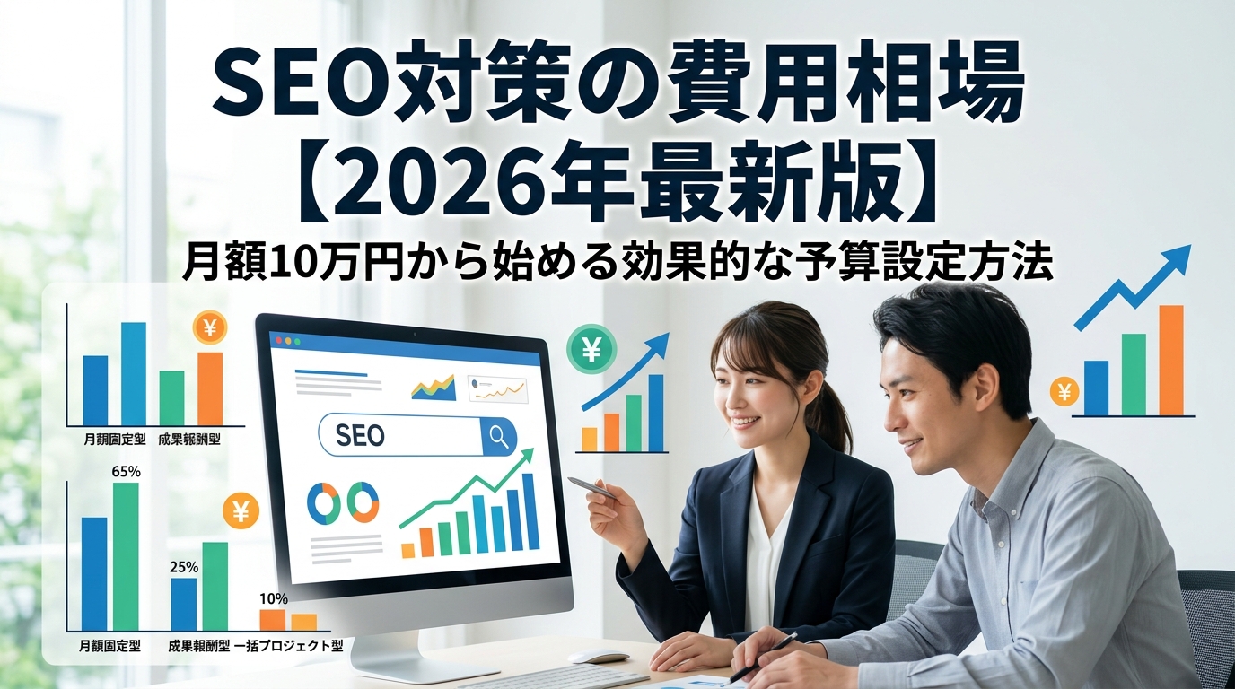 「SEO対策の費用相場」2026年最新版｜月額10万円から始める効果的な予算設定方法