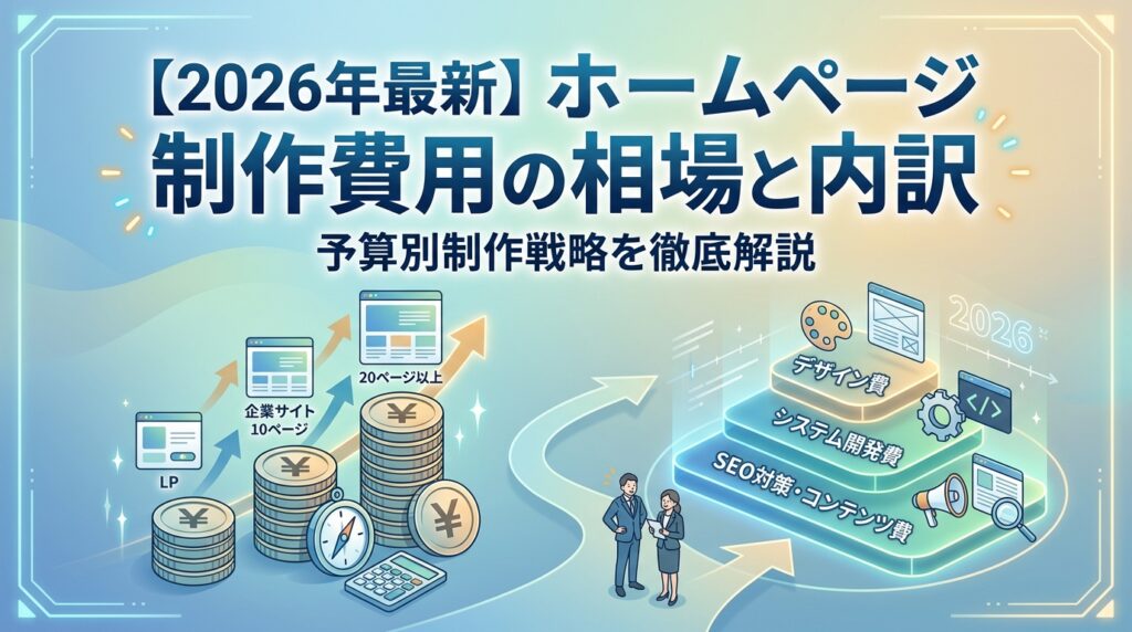 【2026年最新】ホームページ制作費用の相場と内訳｜予算別制作戦略を徹底解説