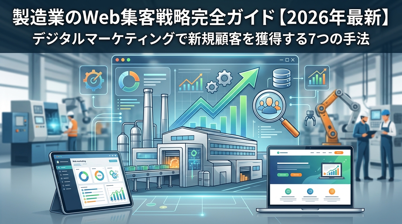 製造業のWeb集客戦略完全ガイド【2026年最新】デジタルマーケティングで新規顧客を獲得する7つの手法