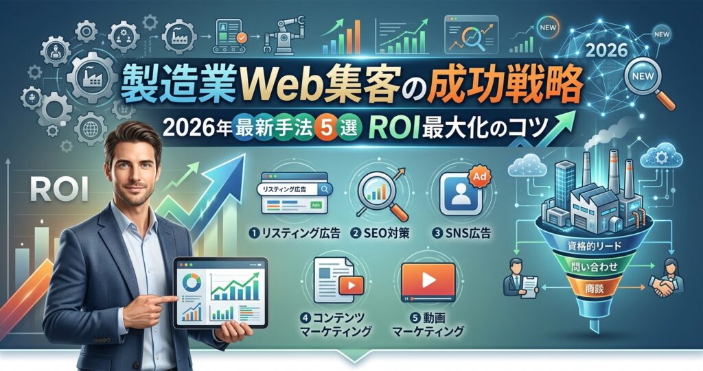 製造業Web集客の成功戦略｜2026年最新手法5選とROI最大化のコツ