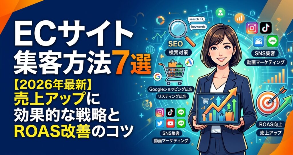 ECサイト集客方法7選【2026年最新】売上アップに効果的な戦略とROAS改善のコツ