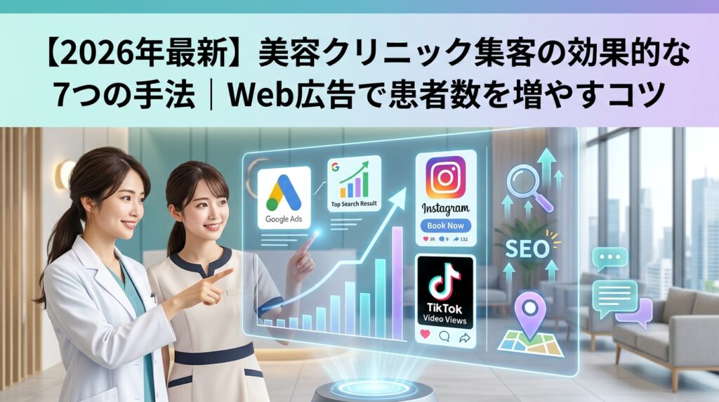 【2026年最新】美容クリニック集客の効果的な7つの手法｜Web広告で患者数を増やすコツ