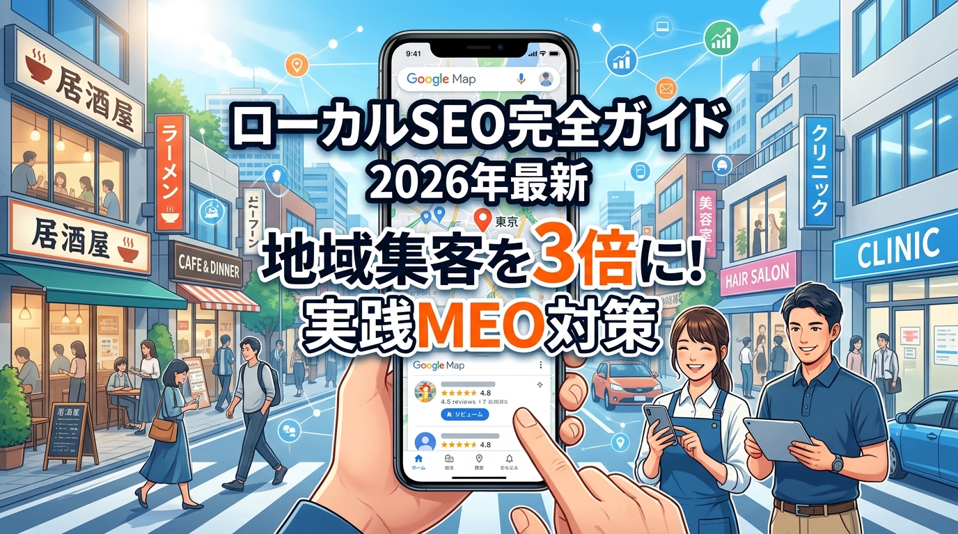 ローカルSEOのやり方完全ガイド【2026年最新】MEO対策で地域集客を3倍に伸ばす実践手法