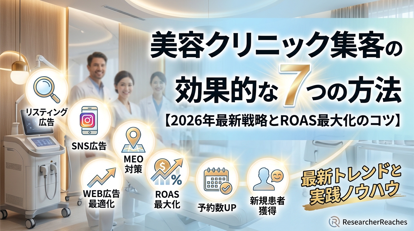 美容クリニック集客の効果的な7つの方法【2026年最新戦略とROAS最大化のコツ】