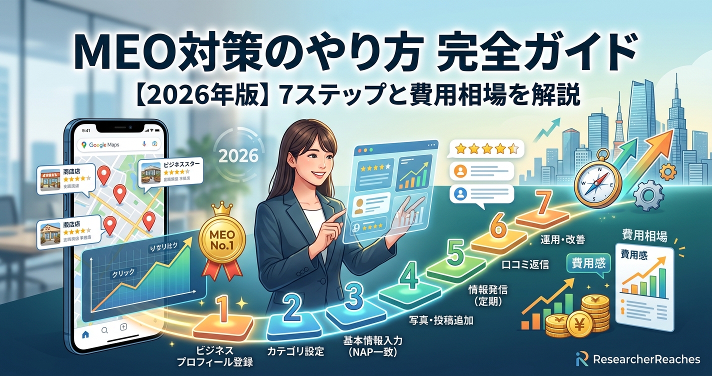 MEO対策のやり方完全ガイド【2026年版】7ステップと費用相場を解説