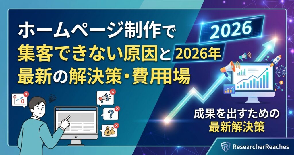 ホームページ制作で集客できない原因と2026年最新の解決策・費用相場