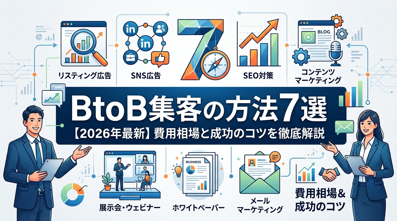 BtoB集客の方法7選【2026年最新】費用相場と成功のコツを徹底解説