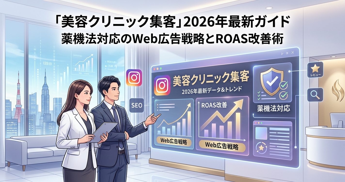 「美容クリニック集客」2026年最新ガイド|薬機法対応のWeb広告戦略とROAS改善術