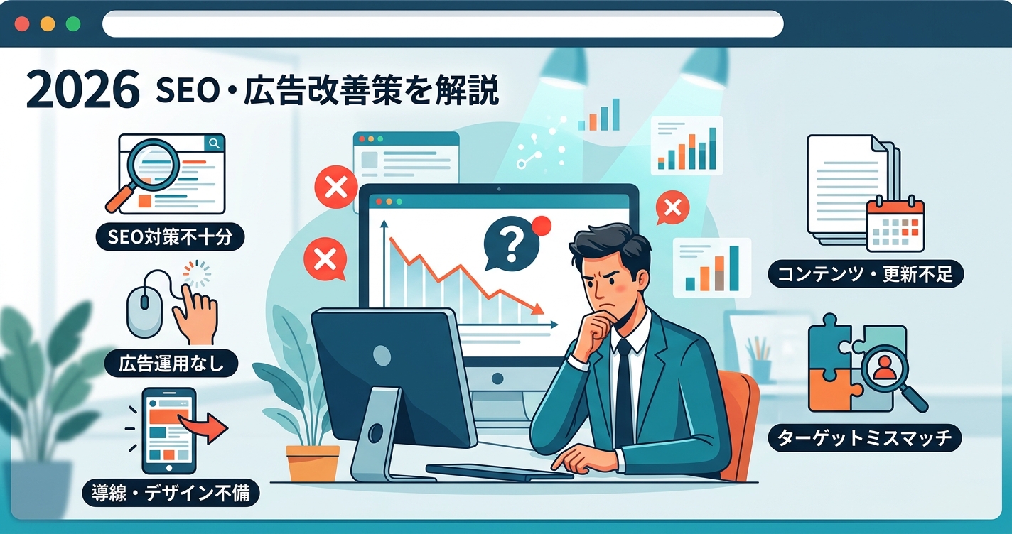 ホームページ 集客できない理由5選!2026年最新のSEO・広告改善策を解説