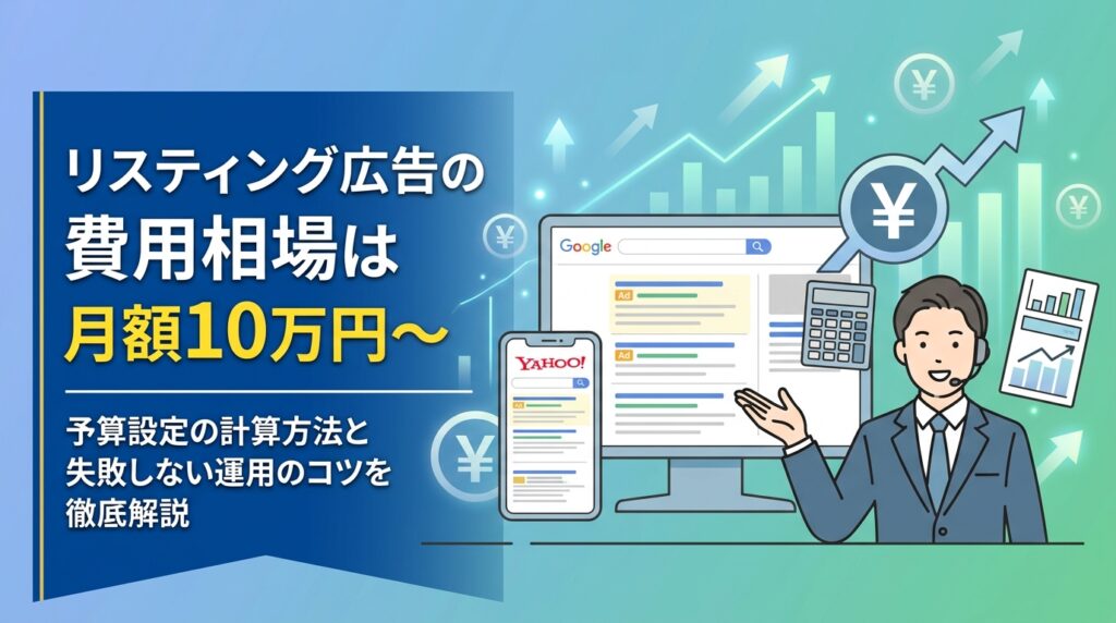 リスティング広告の費用相場は月額10万円〜｜予算設定の計算方法と失敗しない運用のコツを徹底解説