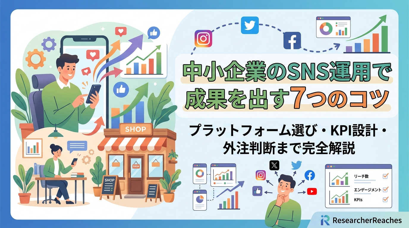 中小企業のSNS運用で成果を出す7つのコツ｜プラットフォーム選び・KPI設計・外注判断まで完全解説