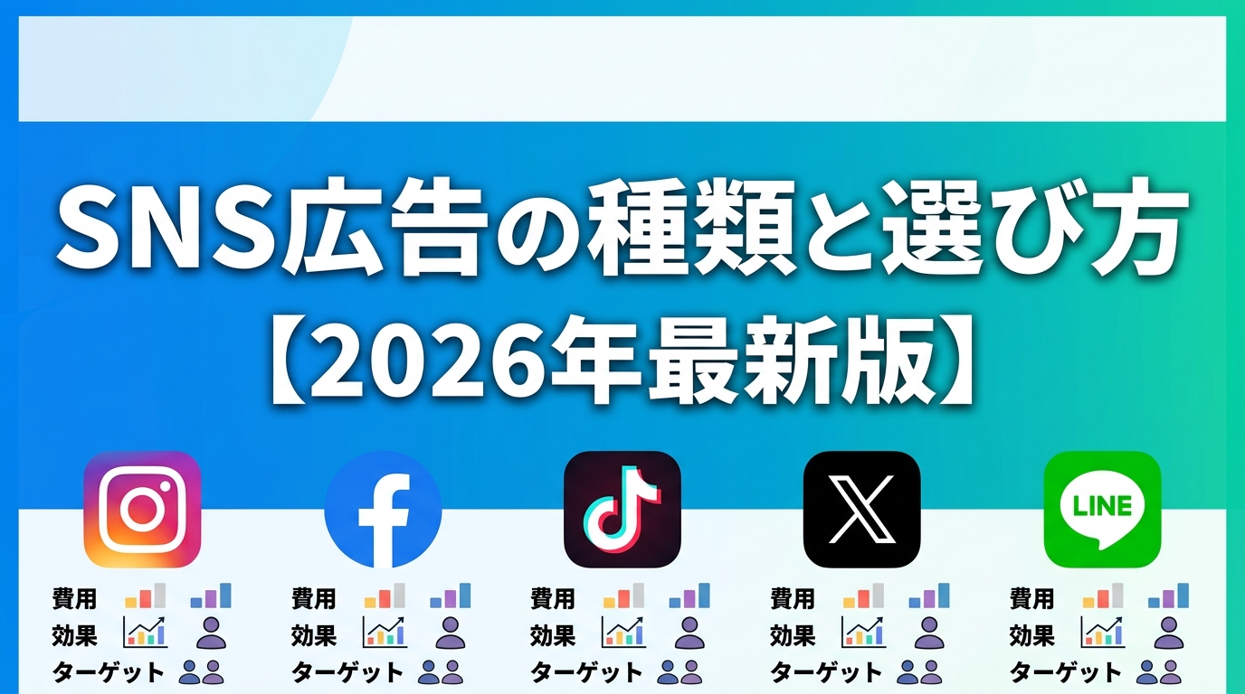 SNS広告の種類と選び方【2026年最新版】5媒体を費用・効果・ターゲット別に徹底比較