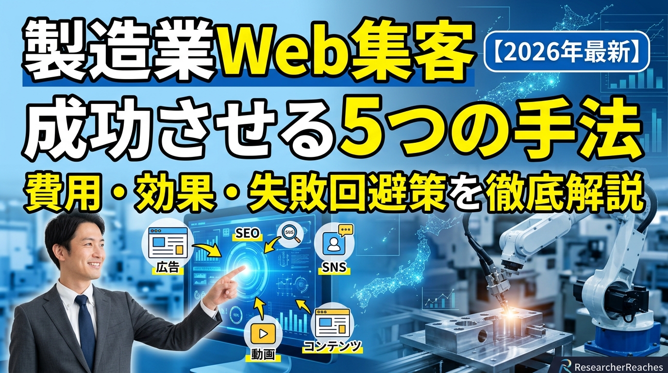 製造業Web集客を成功させる5つの手法【2026年最新】費用・効果・失敗回避策を徹底解説
