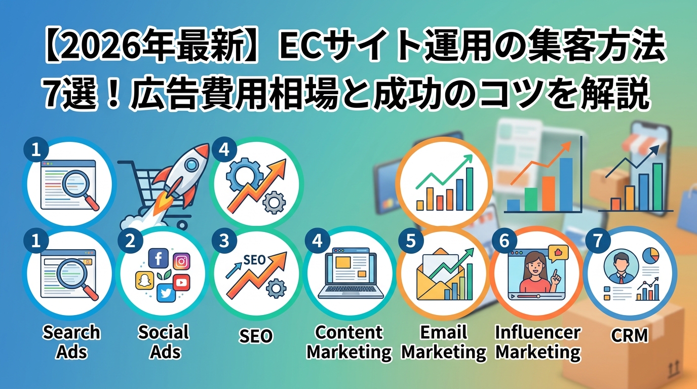 【2026年最新】ECサイト運用の集客方法7選!広告費用相場と成功のコツを解説