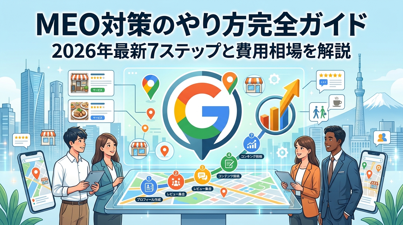 MEO対策のやり方完全ガイド|2026年最新7ステップと費用相場を解説