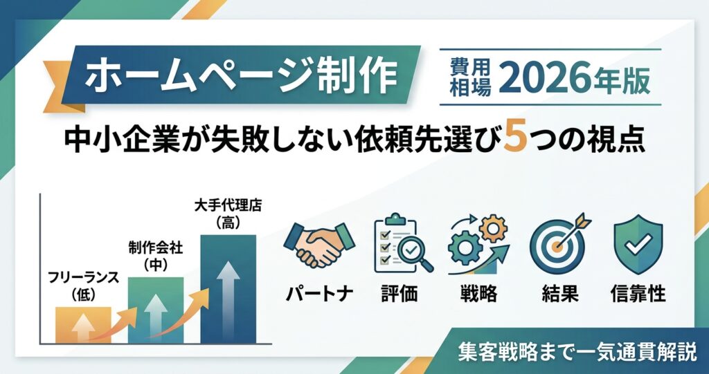 「ホームページ制作 費用相場」2026年版|中小企業が失敗しない依頼先選び5つの視点
