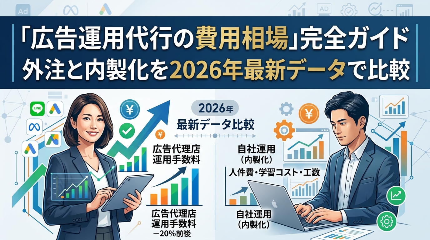 「広告運用代行の費用相場」完全ガイド|外注と内製化を2026年最新データで比較