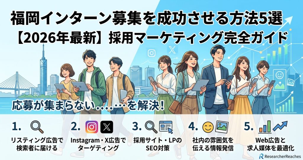 福岡インターン募集を成功させる方法5選【2026年最新】採用マーケティング完全ガイド