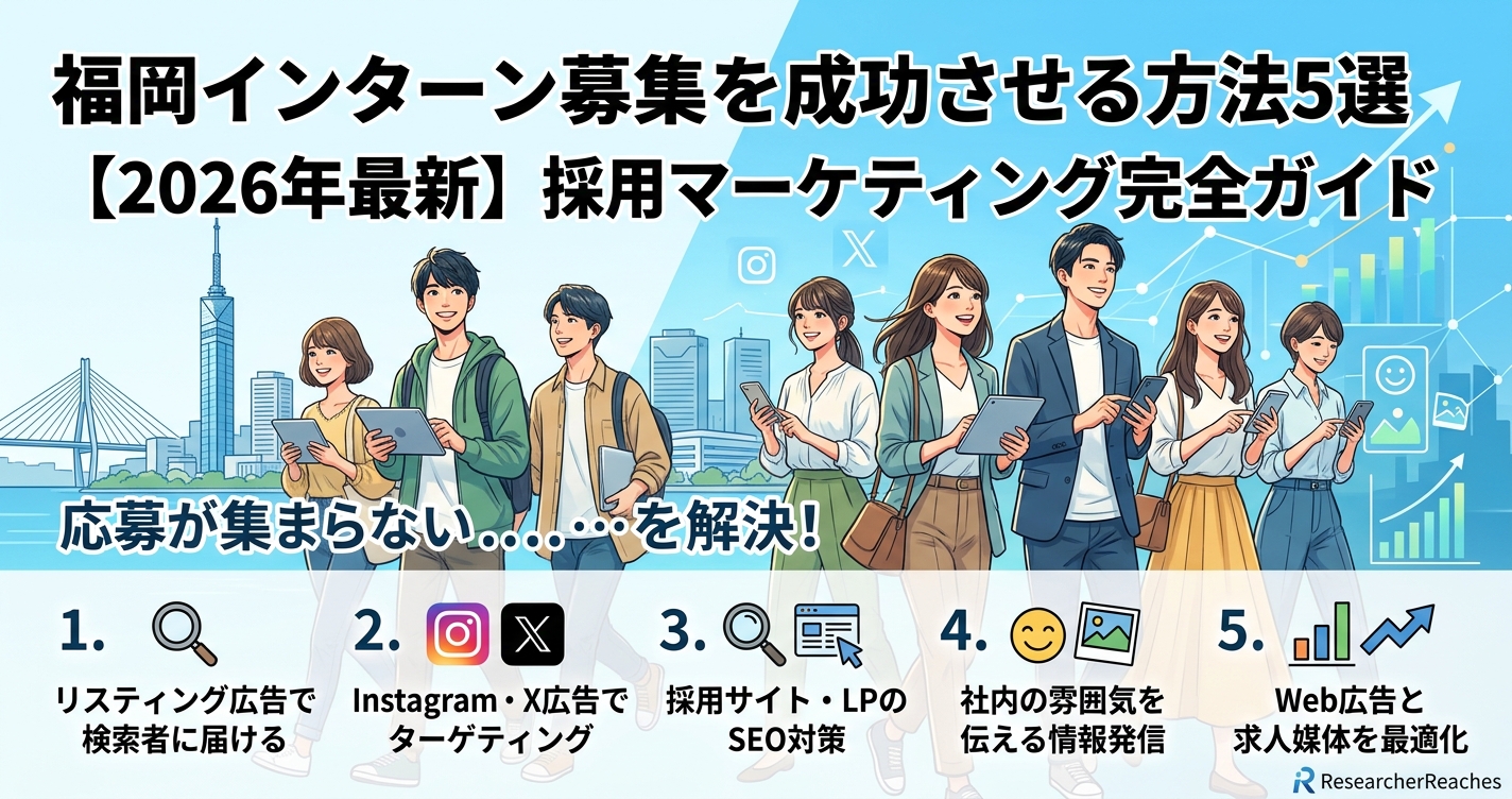 福岡インターン募集を成功させる方法5選【2026年最新】採用マーケティング完全ガイド