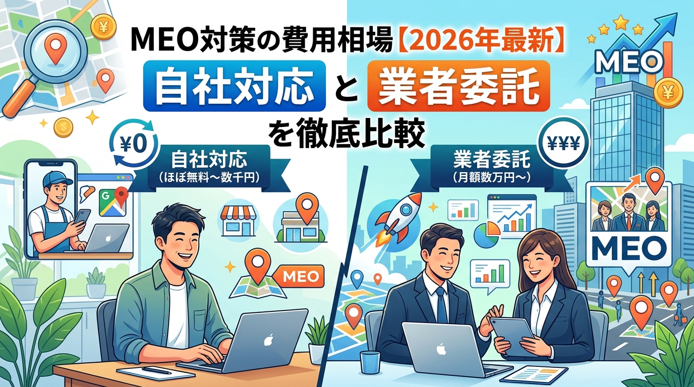 MEO対策の費用相場【2026年最新】自社対応と業者委託を徹底比較