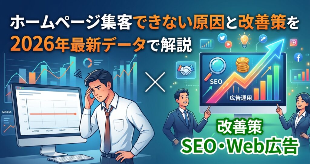 ホームページ集客できない原因と改善策を2026年最新データで解説