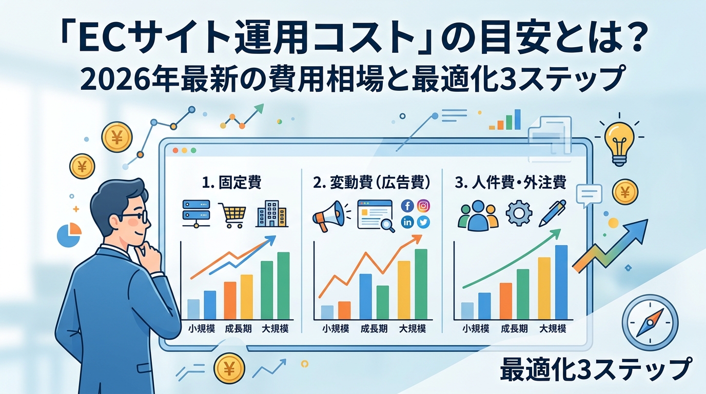「ECサイト運用コスト」の目安とは?2026年最新の費用相場と最適化3ステップ