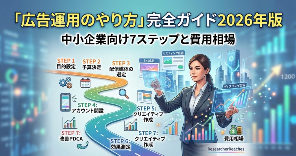 「広告運用のやり方」完全ガイド2026年版｜中小企業向け7ステップと費用相場
