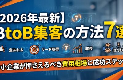 【2026年最新】BtoB集客の方法7選|中小企業が押さえるべき費用相場と成功ステップ