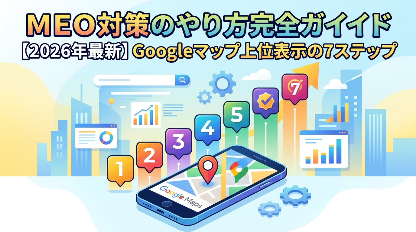 MEO対策のやり方完全ガイド【2026年最新】Googleマップ上位表示の7ステップ