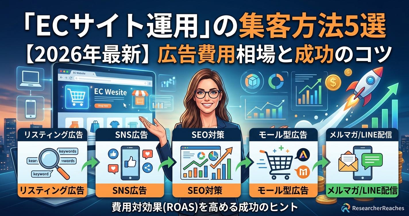 「ECサイト運用」の集客方法5選【2026年最新】広告費用相場と成功のコツ