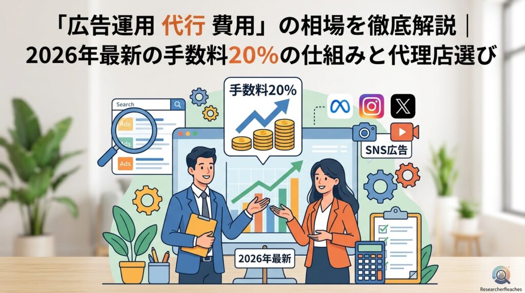 「広告運用 代行 費用」の相場を徹底解説|2026年最新の手数料20%の仕組みと代理店選び