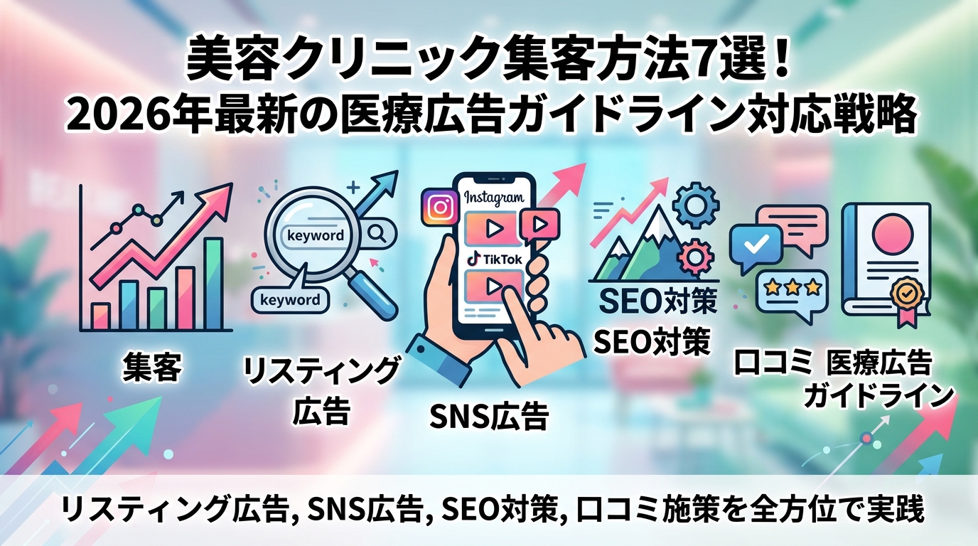 美容クリニック集客方法7選!2026年最新の医療広告ガイドライン対応戦略