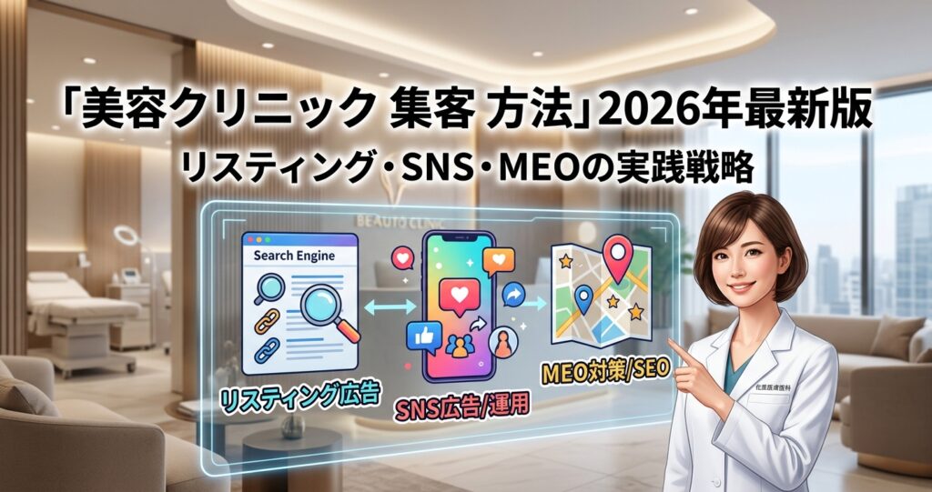 「美容クリニック 集客 方法」2026年最新版:リスティング・SNS・MEOの実践戦略