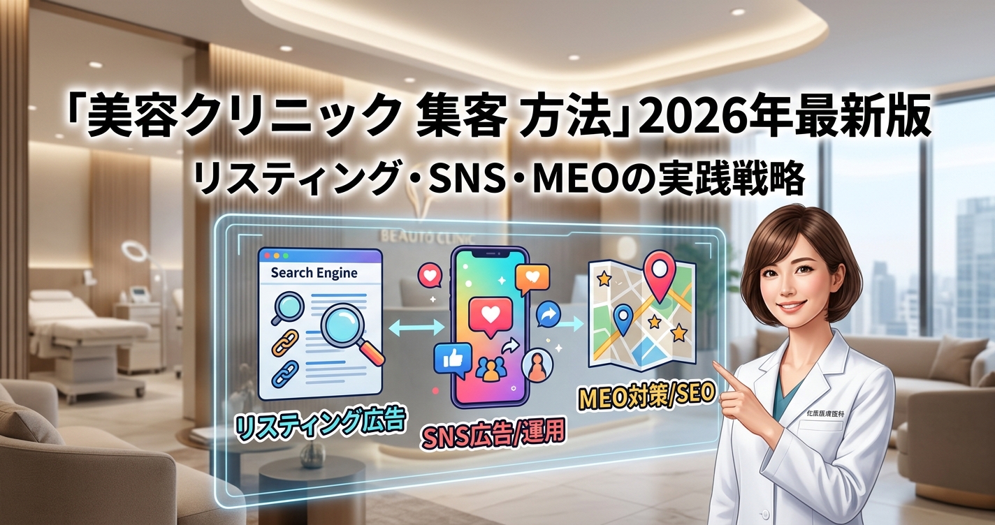 「美容クリニック 集客 方法」2026年最新版:リスティング・SNS・MEOの実践戦略
