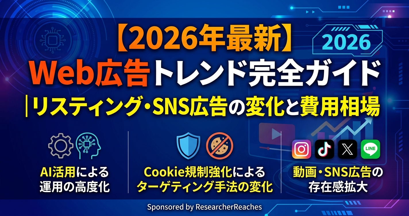 【2026年最新】Web広告トレンド完全ガイド|リスティング・SNS広告の変化と費用相場