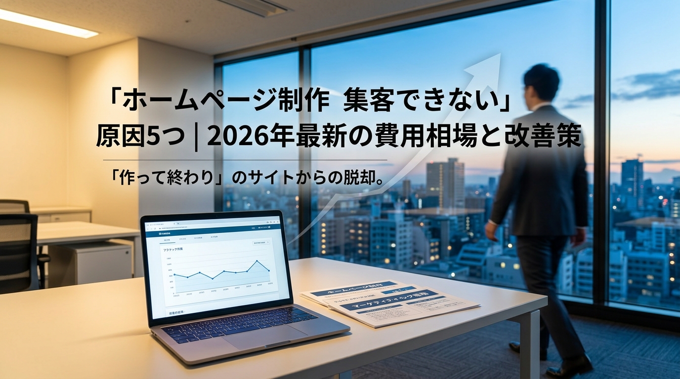 「ホームページ制作 集客できない」原因5つ|2026年最新の費用相場と改善策