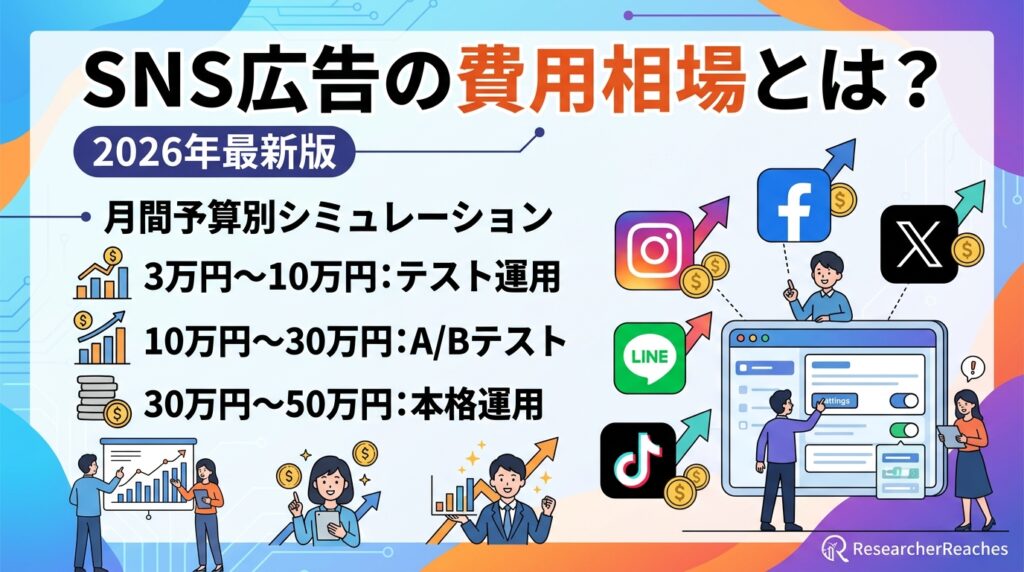 SNS広告の費用相場とは?2026年最新版|月間3万円〜50万円の予算別シミュレーション