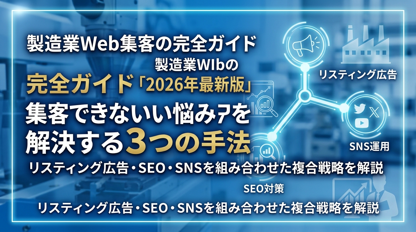 製造業Web集客の完全ガイド「2026年最新版」集客できない悩みを解決する3つの手法