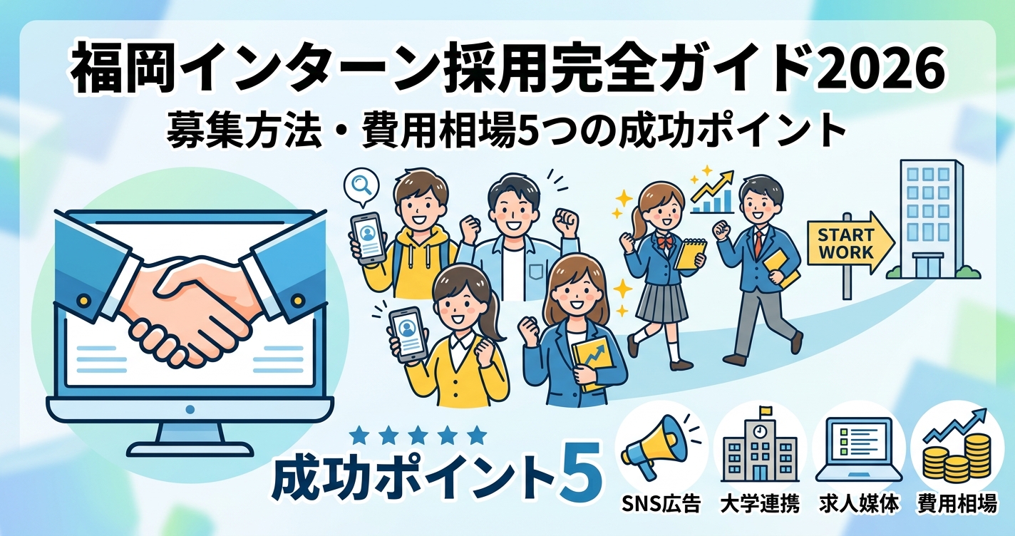 福岡インターン採用完全ガイド2026|募集方法・費用相場5つの成功ポイント