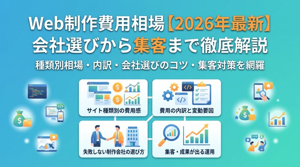 Web制作費用相場【2026年最新】会社選びから集客まで徹底解説