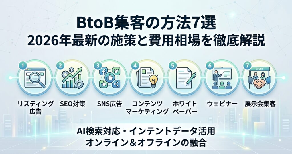 BtoB集客の方法7選|2026年最新の施策と費用相場を徹底解説