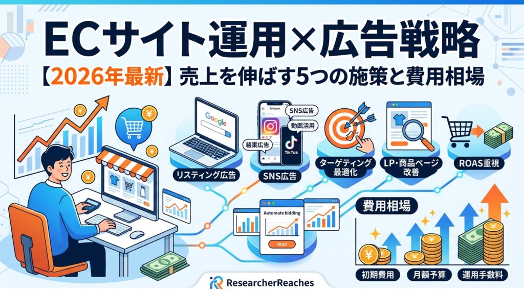 ECサイト運用×広告戦略【2026年最新】売上を伸ばす5つの施策と費用相場