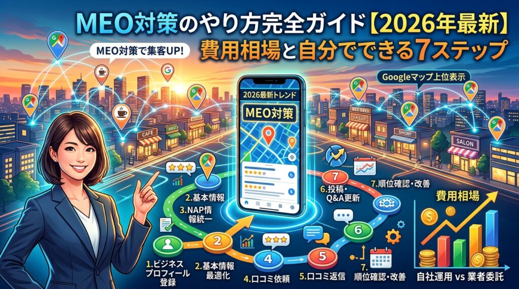 MEO対策のやり方完全ガイド【2026年最新】費用相場と自分でできる7ステップ
